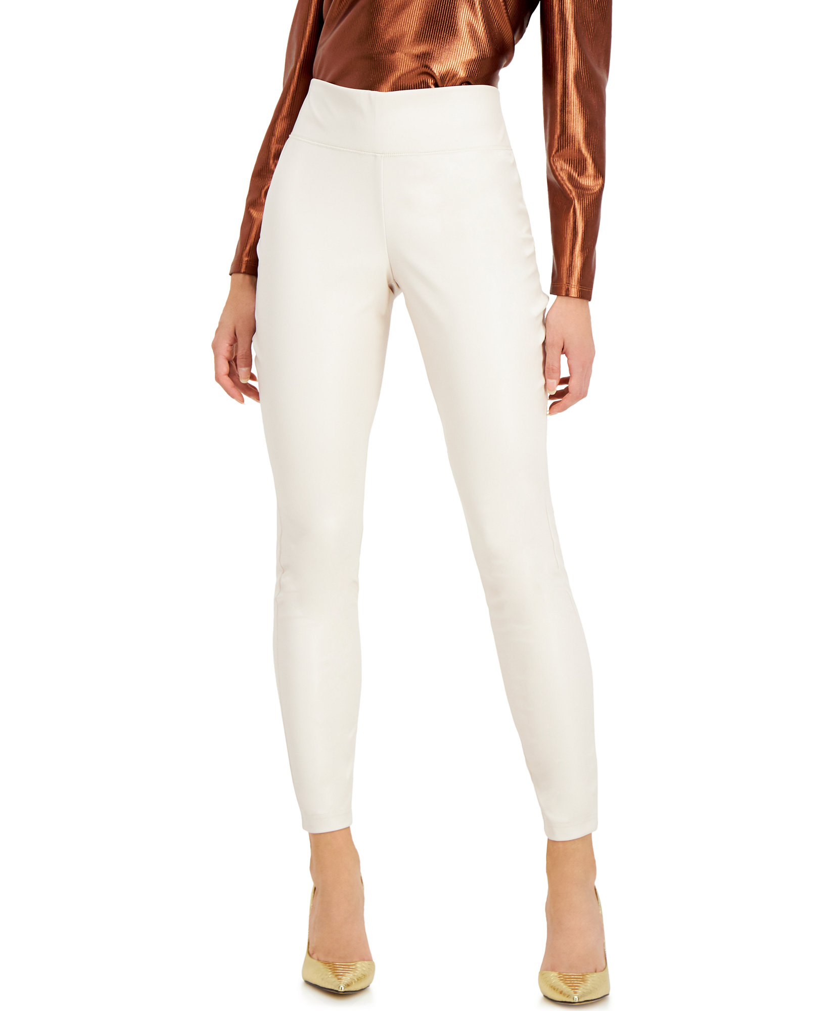 Cream on sale leather leggings